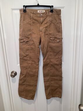 Anthropologie AMO Ellen Straight Leg Cargo Pants Tan Size 29
